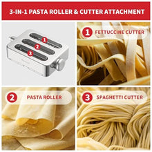 Load image into Gallery viewer, All Metal Pasta Attachment 3 In 1 Set For Kitchenaid Stand Mixer, Included Pasta Sheet Roller, Spaghetti Cutter, Fettuccine Cutter Maker Accessories And Cleaning Brush, StainlessSteel_5978
