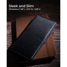 Load image into Gallery viewer, Alldaily Bifold Slim Long Wallet for Men RFID-Blocking Thin Card Holder with ID Window, Faux Leather (Black)_1844
