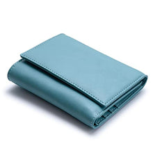 Load image into Gallery viewer, Alldaily Women Faux Leather Trifold Small RFID Blocking Wallet Slim Credit Card Wallet with with Zipper Pocket, Purist Blue_1
