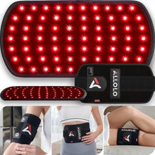 Load image into Gallery viewer, ALLOLO Red Light for Body, 3 in 1 LEDs Red Light Belt with Timer Remote Control, 660nm 850nm Infrared Light Pad for Body Waist Shoulder Knee, 12.6" x 6.3" Large Area, Black_1

