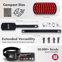 Load image into Gallery viewer, ALLOLO Red Light for Body, 3 in 1 LEDs Red Light Belt with Timer Remote Control, 660nm 850nm Infrared Light Pad for Body Waist Shoulder Knee, 12.6" x 6.3" Large Area, Black_152
