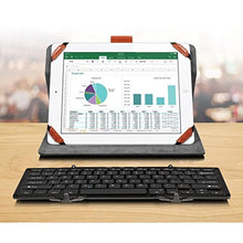 Load image into Gallery viewer, Aluratek Portable Aluminum Tri-Fold Bluetooth Keyboard (Standard Full-Size) with Built-In Rechargeable Battery for iPhone, Smartphone, iPad, Tablet, Mac, PC (ABLKO4F) Black_607
