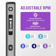 Load image into Gallery viewer, AM ARROWMAX Mini Drill Pen, 5-Speed, LED Lights, OLED Display, Aluminium Box, Resin Drill Set With 10 Small Bits, 3/32-Inch Shank, For Jewelry Making, Wood, Plastic,(SDS), Silver_5870
