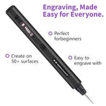 Load image into Gallery viewer, AM ARROWMAX Mini Engraving Pen: Ultimate Cordless Portable Tool for Artists &amp; DIYers - Engrave 50+ Surfaces - Beginner Friendly - Engraving Pen for Bead, Metal, Wood, Glass and Plastic,Black, Simpleblack_27

