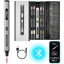 Load image into Gallery viewer, AM ARROWMAX Smart Engraving Pen, HollowCup Motor, 42 Bits with Aluminum Case, OLED, Magnetic Charge, Mini Electric Engraving Tool for Metal, Wood, Glass and Plastic (SGS PRO), Grey_1

