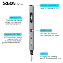 Load image into Gallery viewer, AM ARROWMAX Smart Engraving Pen, HollowCup Motor, 42 Bits with Aluminum Case, OLED, Magnetic Charge, Mini Electric Engraving Tool for Metal, Wood, Glass and Plastic (SGS PRO), Grey_5825
