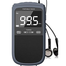 Load image into Gallery viewer, AM FM Walkman Radio:900mAh Rechargeable Portable Transistor Pocket Radio with Best Reception Digital Tuning, LCD Screen,Stereo Earphone Jack, Sleep Timer and Alarm Clock for Jogging,Walking Grey_1
