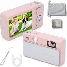 Load image into Gallery viewer, ciciglow Digital Camera, 64MP HD Autofocus 4K Retro Sliding Camera, 16X Digital Zoom CCD Cameras with 2.8 Inch Screen for Teens Adult Beginner (Pink)
