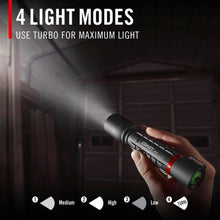 Load image into Gallery viewer, Coast XP11R 2600 Lumen USB-C Rechargeable LED Flashlight with Slide Focus and Pure Beam Focusing Optic, 4 Light Modes, Black
