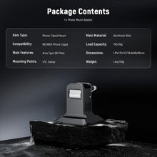 Load image into Gallery viewer, NEEWER Phone Tripod Mount with Arca Type Base, 1/4" Threads, Quick Release Clamp Compatible with iPhone 16 Pro Max S25 Ultra Phone Cage DJI RS4 Mini RS4 RS3 Pro RS2 RSC2, PA124
