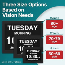 Load image into Gallery viewer, American Lifetime New 2026 Dementia Digital Clock for Seniors, Large Display with Custom Alarms, Clock with Day &amp; Date for Elderly, Large Number Digital Clock White_7930
