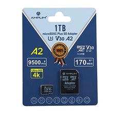 Load image into Gallery viewer, Amplim 1TB Micro SD SDXC Flash Memory Card, 170MB/s A2 UHS-I U3 V30 4K UHD &amp; Full HD MicroSDXC Class 10 Pro TF Card Plus Adapter, Chrome_1
