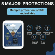Load image into Gallery viewer, Amplim 1TB Micro SD SDXC Flash Memory Card, 170MB/s A2 UHS-I U3 V30 4K UHD &amp; Full HD MicroSDXC Class 10 Pro TF Card Plus Adapter, Chrome_1737
