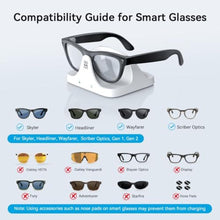 Load image into Gallery viewer, AMVR Magnetic 2-in-1 Charging Dock Compatible with Ray Ban Meta Wayfarer/Skyler/Headliner Smart Glasses Case Accessories, Charger with LED Indicator(Not Compatible with Oakley,Blayzer and Display), White_675
