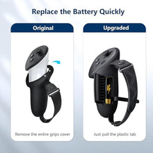Load image into Gallery viewer, AMVR Upgraded Controller Grips Cover Compatible with Meta/Oculus Quest 3S/Quest 3 Accessories, with Battery Opening Cover and Knuckle Straps Protector, Black_8369
