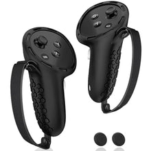 Load image into Gallery viewer, AMZDM Controller Grip for Meta Quest 3S Oculus Quest 3 VR Accessories Grips Cover for VR Touch Controllers Straps Silicone Covers Protector with Non-Slip Thumbstick Covers 1Pair Black_1
