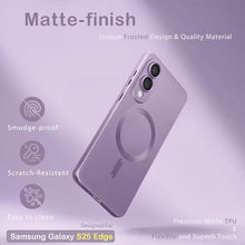 Load image into Gallery viewer, Amzfield for Samsung Galaxy S25 Edge Case Compatible with MagSafe for Women Men Girls [Camera Lens Protector] Magnetic Matte Cute Slim Soft Silicone Bumper Shockproof Metallic Phone Case, Purple_748
