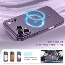 Load image into Gallery viewer, Amzfield Magnetic for iPhone Case [Compatible with Magsafe] [Full Camera Protection] Cute Slim Shockproof Bumper Soft Silicone Matte Metallic Lustre Phone Case for Women, Purple, for iPhone 17 Pro Max_595
