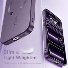 Load image into Gallery viewer, Amzfield Magnetic for iPhone Case [Compatible with Magsafe] [Full Camera Protection] Cute Slim Shockproof Bumper Soft Silicone Matte Metallic Lustre Phone Case for Women, Purple, for iPhone 17 Pro Max_596

