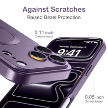 Load image into Gallery viewer, Amzfield Magnetic for iPhone Case [Compatible with Magsafe] [Full Camera Protection] Cute Slim Shockproof Bumper Soft Silicone Matte Metallic Lustre Phone Case for Women, Purple, for iPhone 17 Pro Max_597
