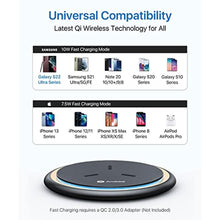 Load image into Gallery viewer, andobil Wireless Charger [2022 Advanced Chip] Qi-Certified 15W/10W/7.5W Safest Wireless Charging Pad Compatible Samsung Galaxy S22/S22 Ultra/S21/S21 Fe/S20/S10/Note 20/10, iPhone 13/13 Pro/12/11/XS/X, PremiumBlack_1248
