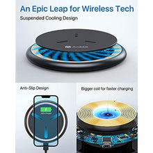 Load image into Gallery viewer, andobil Wireless Charger [2022 Advanced Chip] Qi-Certified 15W/10W/7.5W Safest Wireless Charging Pad Compatible Samsung Galaxy S22/S22 Ultra/S21/S21 Fe/S20/S10/Note 20/10, iPhone 13/13 Pro/12/11/XS/X, PremiumBlack_1249
