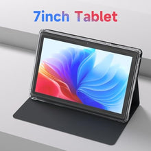 Load image into Gallery viewer, Android 14 Tablet 7 inch Tablets with Case, 8GB RAM 32GB ROM 1TB Expand, Quad-Core Processor Tablet PC, 1024 x 600 IPS Screen, Dual Camera, 3000mAh Battery, Bluetooth, WiFi, GMS, Widevine L1, Black_62
