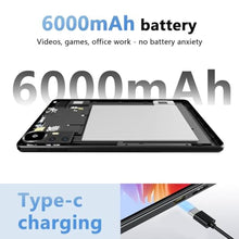 Load image into Gallery viewer, Android 16 10 inch Tablets, 20GB RAM 128GB ROM 2TB Expandable, 2GHz Octa-core Processor, 2 in 1 Tablet with Stylus Mouse Keyboard Case, 5G WiFi6, BT 5.0, 6000mAh, Widevine L1, GMS, Black_352
