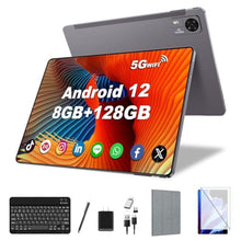 Load image into Gallery viewer, Android Tablet 10.1 inch, 8GB RAM 128GB Storage, Android 12 Oct-core Processor5 Million +13 Million Dual Cameras, WiFi Bluetooth 1TB Extended IPS Full HD Display, 4000mAh Battery Powerful Tablet ss, Gray_1
