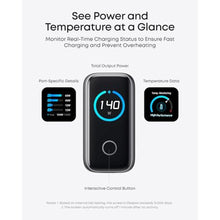 Load image into Gallery viewer, Anker 140W Max 4-Port GaN Charging Blocks,Smart Display for MacBook Charger, DarkGray_1410
