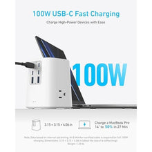 Load image into Gallery viewer, Anker Desktop Charger, 9-in-1 Power Strip with 300J Surge Protector, 5ft Flat Plug Extension Cord with Multiple Devices, 100W USB C Charger with 3 AC, 2 USB A, 4 USB C, Home Office, Desk Accessories, White_3818
