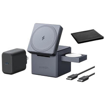 Load image into Gallery viewer, Anker MagSafe Charger Stand, Wireless Charger, 3-in-1 Cube, 15W Foldable Fast Charging Stand, for iPhone 17/16/15, Apple Watch 1-8/Ultra, AirPods (30W USB-C Charger and Cleaning Cloth Included), Black_1
