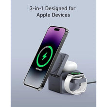 Load image into Gallery viewer, Anker MagSafe Charger Stand, Wireless Charger, 3-in-1 Cube, 15W Foldable Fast Charging Stand, for iPhone 17/16/15, Apple Watch 1-8/Ultra, AirPods (30W USB-C Charger and Cleaning Cloth Included), Black_740
