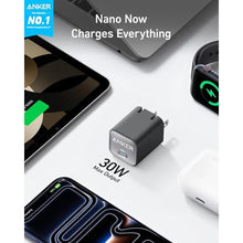 Load image into Gallery viewer, Anker Nano Phone Charger, 30W Portble and Foldable USB C GaN Charger, PhantomBlack_118
