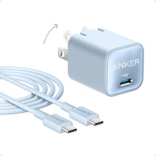 Load image into Gallery viewer, Anker Nano Phone Charger, 30W Portble and Foldable USB C GaN Charger, blue_1

