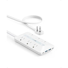 Load image into Gallery viewer, Anker Power Strip with 300J Surge Protector, 5ft Outlet Extender, 20W, 6AC, White_1
