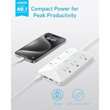 Load image into Gallery viewer, Anker Power Strip with 300J Surge Protector, 5ft Outlet Extender, 20W, 6AC, White_1172
