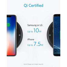 Load image into Gallery viewer, Anker PowerWave Fast Wireless Charging Pad, Qi-Certified, 7.5W Compatible iPhone XR/Xs Max/XS/X/8/8 Plus, 10W Compatible Galaxy S9/S9+/S8/S8+/LG G7, and 5W for All Qi-Enabled Phones (No AC Adapter)_221
