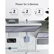 Load image into Gallery viewer, Anker Travel Power Strip, Anker Nano 67W Max 6-in-1 USB C Charger, 2 USB C, IceLakeBlue_7767
