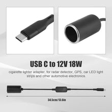 Load image into Gallery viewer, Anker USB C to Cigarette Lighter Adapter - 12V/18W Power Cable for Car LED Light, Dash Cam, GPS, black_637
