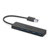 Load image into Gallery viewer, Anker USB Hub 4 Ports with 5Gbps Data Transfer, Multiple USB 3.0 Hub, USB Splitter for Laptop, Extender for A Port Laptop, PC, Desktop and More [Charging Not Supported](0.7 ft USB-A), Black_1
