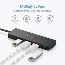 Load image into Gallery viewer, Anker USB Hub 4 Ports with 5Gbps Data Transfer, Multiple USB 3.0 Hub, USB Splitter for Laptop, Extender for A Port Laptop, PC, Desktop and More [Charging Not Supported](0.7 ft USB-A), Black_8159

