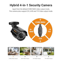 Load image into Gallery viewer, Anlapus 1080P Hybrid 4-in-1 Security Camera, Indoor Outdoor CCTV Bullet Cam, Black_923
