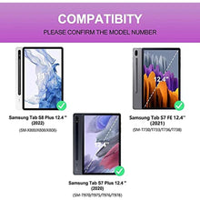 Load image into Gallery viewer, AnMengXinLing for Samsung Tab S8+/S8 Plus/S7 FE / S7 Plus Keyboard Case- Touchpad Detachable with S Pen Holder Cover 12.4 inch Galaxy S8 2022/ 2021/ S7+ 2020 Tablet,Purple_516
