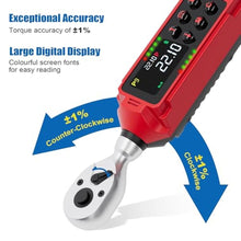 Load image into Gallery viewer, ANPUDS 1/4-inch Drive Digital Torque Wrench, 0.33-22.1Ft.lbs/0.45-30Nm, Adjustable Electronic Torque Wrench Set with 1% Accuracy, Vibration, Buzzer and LED Flash Notification for Bicycle, Car, Red_1474
