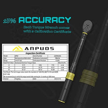 Load image into Gallery viewer, ANPUDS 3/8" Click Torque Wrench, 5-45 Ft-Lb/6.8-61 Nm, Lightweight Aluminum, Black_6862
