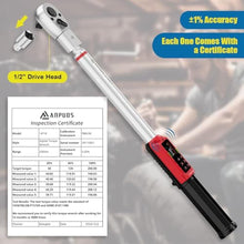 Load image into Gallery viewer, ANPUDS Adjustable Digital Torque Wrench, 2.2-147.5 Ft.lb, 1% Accuracy, Purple_5501
