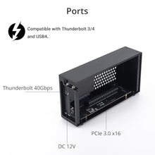 Load image into Gallery viewer, ANQUORA Thunderbolt 3 to PCIe Card Dock with one PCIe 3.0 x16 Slot Input, External Enclosure for PCI-E Card for Laptop/Desktop, Aluminum Alloy Housing, Compatible with NVIDIA P600/P620/T1000 (TD1s)_597
