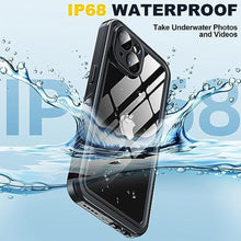 Load image into Gallery viewer, ANTSHARE for iPhone 15 Case,Waterproof Built-in Screen &amp; Lens Protector [14 FT Military Drop Proof] [Full Body Shockproof] [Dustproof] [IP68 Underwater] Phone Case for iPhone 15,Black_128
