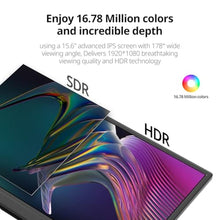 Load image into Gallery viewer, Anyuse 15.6" FHD IPS USB-C HDMI Portable Monitor, black_423
